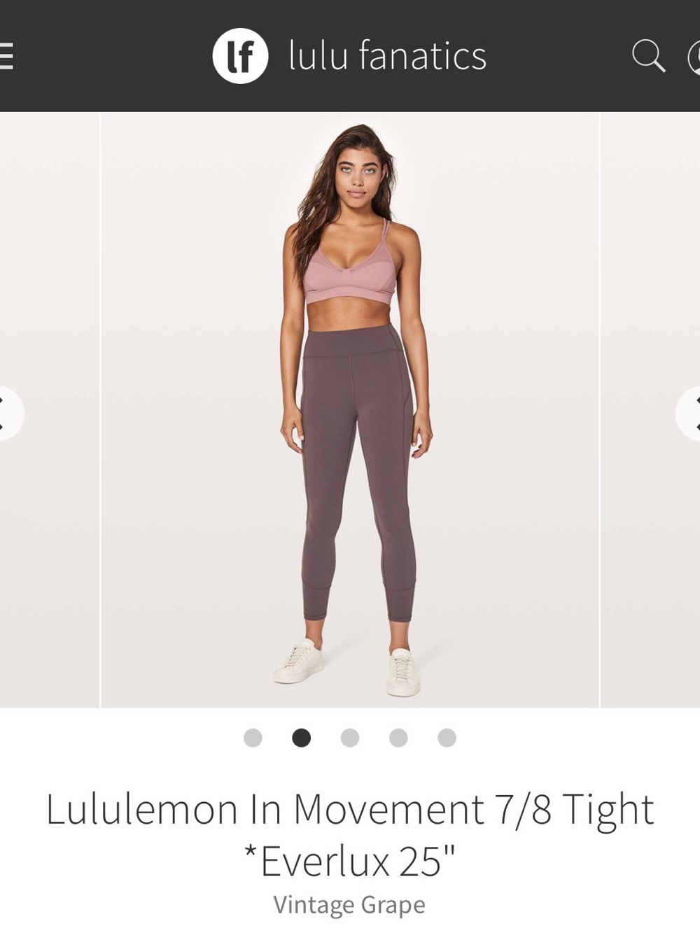 lululemon athletica In Movement 7/8 Tight in Vintage Grape